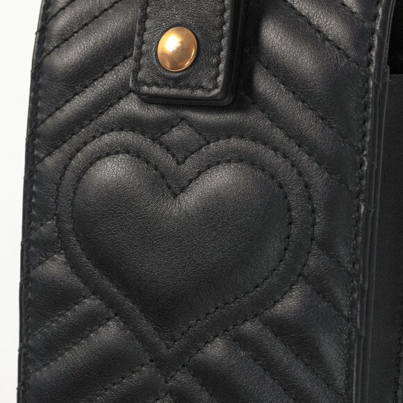 Gucci GG Marmont Black Quilted Leather Animal Studs Belt Pouch - Picture 6 of 9